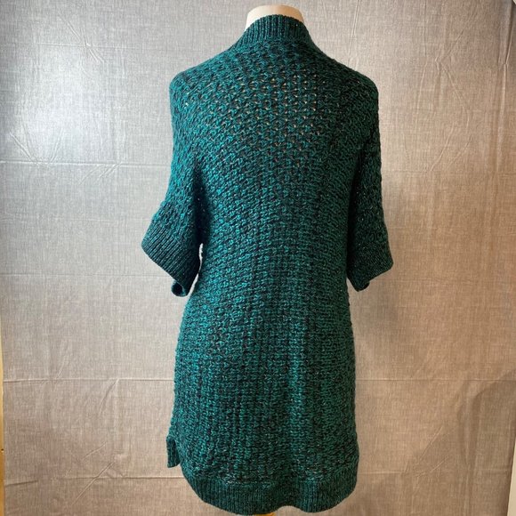 Cato Women Large Short Sleeve Sweater Open Front Roll Tab Decorative Sleeve - Picture 2 of 14